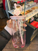 Load image into Gallery viewer, 2023 Trend Cat Paw Glass Straw Cup
