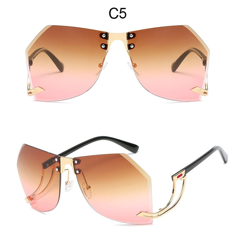 2023 Trend Irregular Rimless Sunglasses