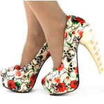 Load image into Gallery viewer, 2023 Trend Skull Pattern Pumps
