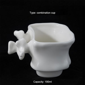 TingKe Nordic ins Style Creative Spine Shape Combination Ceramic Cup Coffee Cup Water Cup Funny Orthopedic Doctor Gift Bone Mug