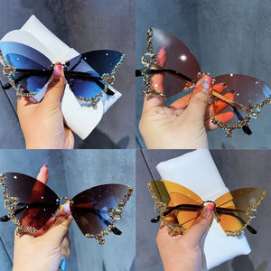  THUCHENYUC Diamond Butterfly Sunglasses, Summer