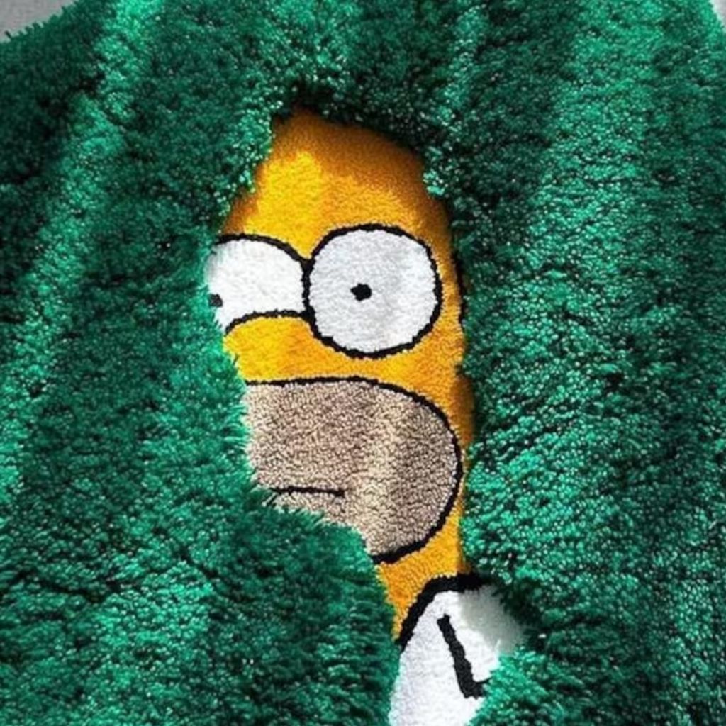 Handmade Simpson in the Bush Rug Tufted