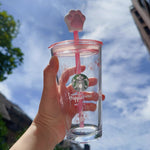 Load image into Gallery viewer, 2023 Trend Cat Paw Glass Straw Cup
