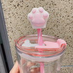 Load image into Gallery viewer, 2023 Trend Cat Paw Glass Straw Cup
