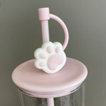 Load image into Gallery viewer, 2023 Trend Cat Paw Glass Straw Cup
