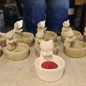 2024 Trend Handmade Ceramic Kitten Candle Holders