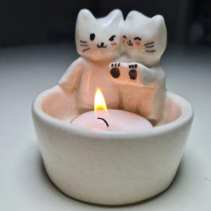 2024 Trend Couple Cats Candle Holders