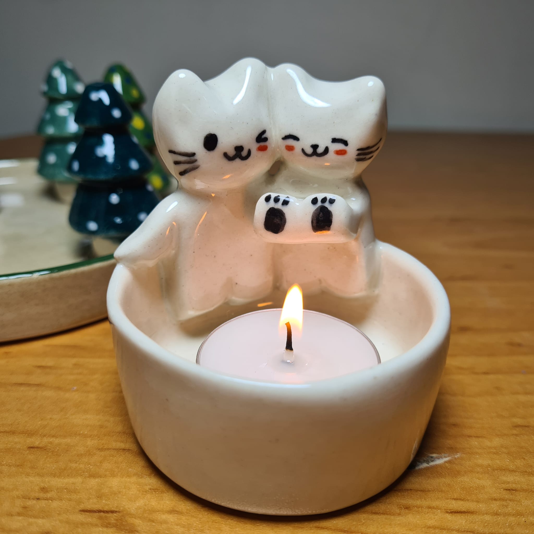 2024 Trend Couple Cats Candle Holders