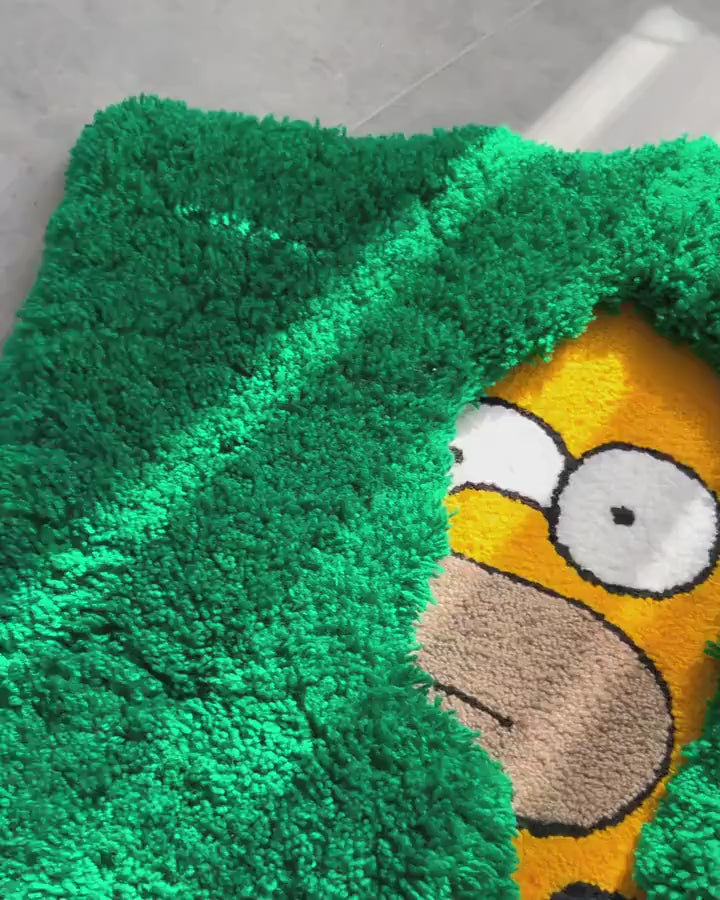 Handmade Simpson in the Bush Rug Tufted