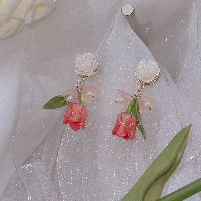 2023 Trend Flower Pearl Earrings