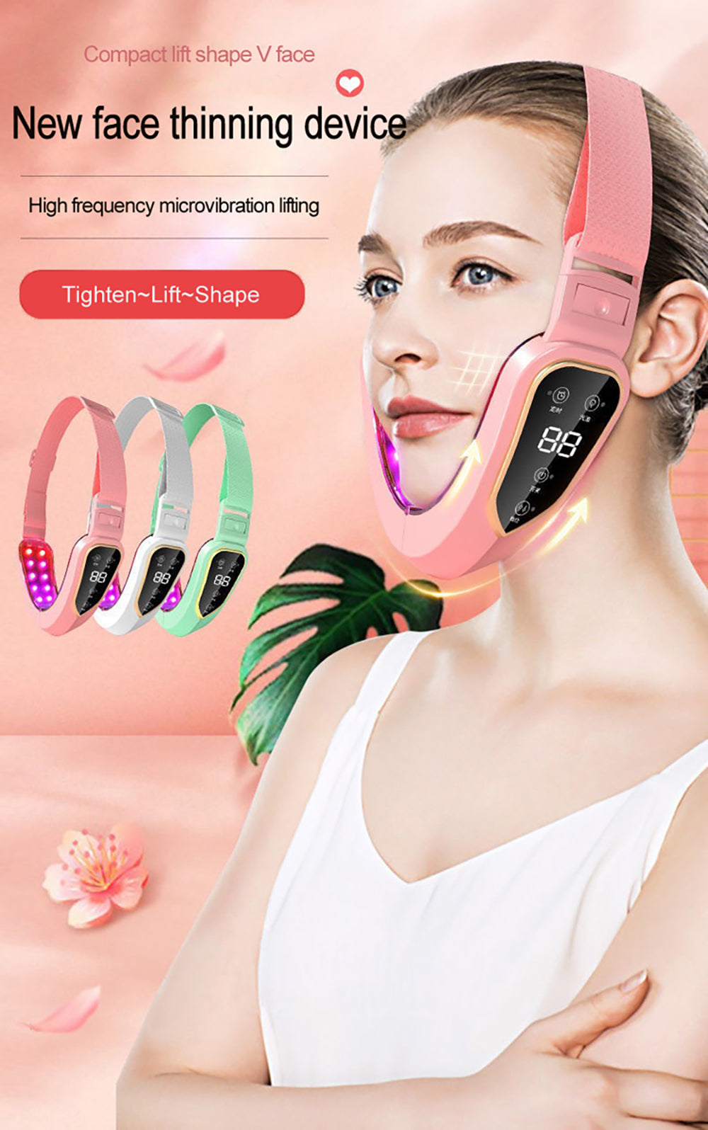 2022 Trend V-Shape Facial Lifting  Slimming Vibration Massager