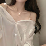 Load image into Gallery viewer, 2023 Trend White Shirt With Chain Shoulder Off for Women
